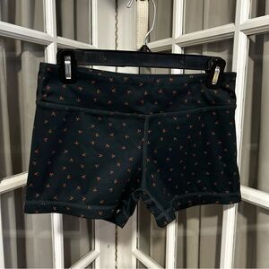 Women's Black Athletic Shorts with Pink Pattern